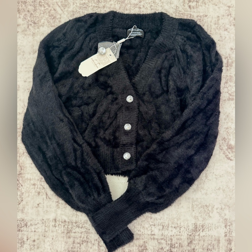 For Love And Lemons Black Fiona Sweater